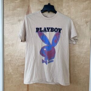PLAYBOY Beige T-Shirt with Graphic
